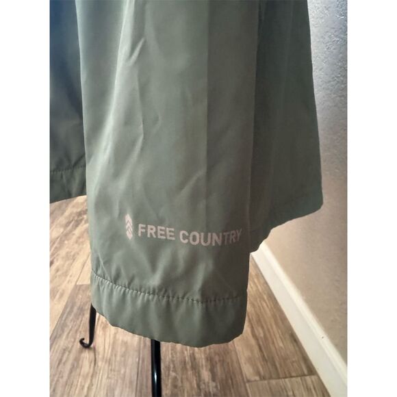 Free Country Women's Windbreaker Jacket 2XL Green Faux Fur Lined Hooded - Picture 5 of 13